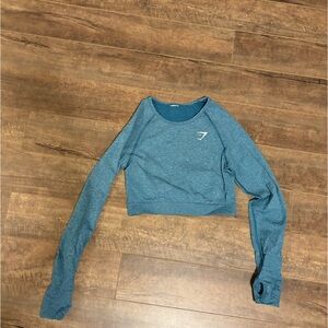 Blue gymshark workout long sleeve